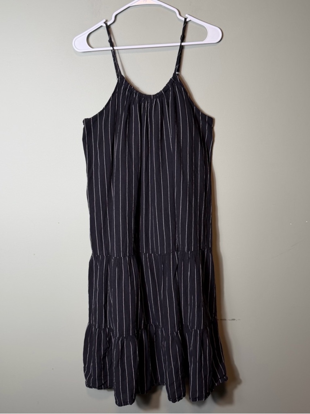 Dip Women’s Mid Length Tank Dress Adjustable Straps Size Medium Black/White